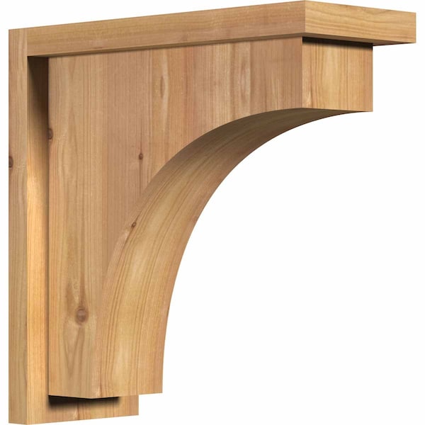 Ekena Millwork Huntington Smooth Corbel w/Backplate, Western Red Cedar, 5 1/2"W x 14"D x 14"H COR06X14X14HUN01SWR - main